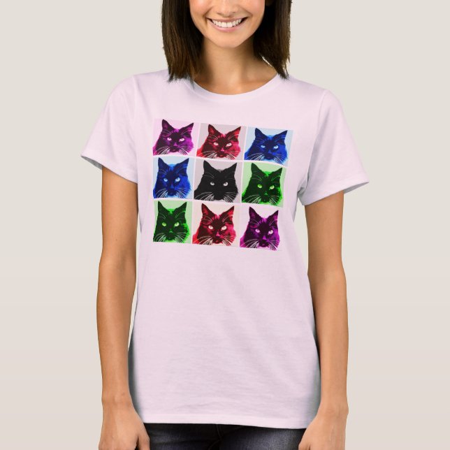 Katzencollage mit 9 Leben T-Shirt (Vorderseite)