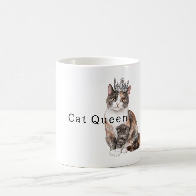 Katzendame mit Krone Kaffeetasse (Mittel)