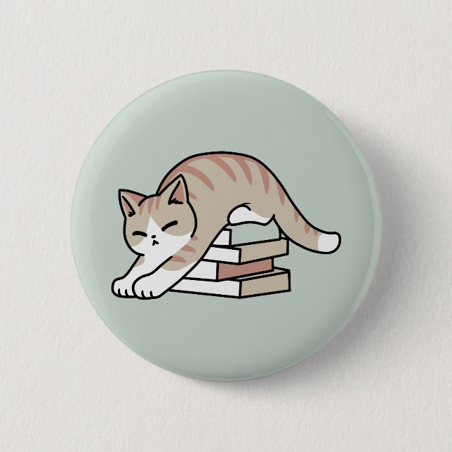 Katzendarstellung buchen - aufgerollt und gemütlic button (Vorderseite)