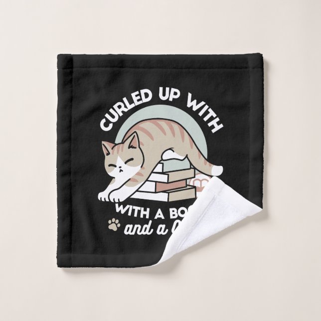 Katzendarstellung buchen - aufgerollt und gemütlic waschlappen (Waschlappen)