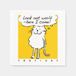 Katzendesign. "Schau die Welt aus, hier komme ich! Serviette