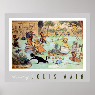 Katzendrescher von Louis Wain (1860-1939) Poster