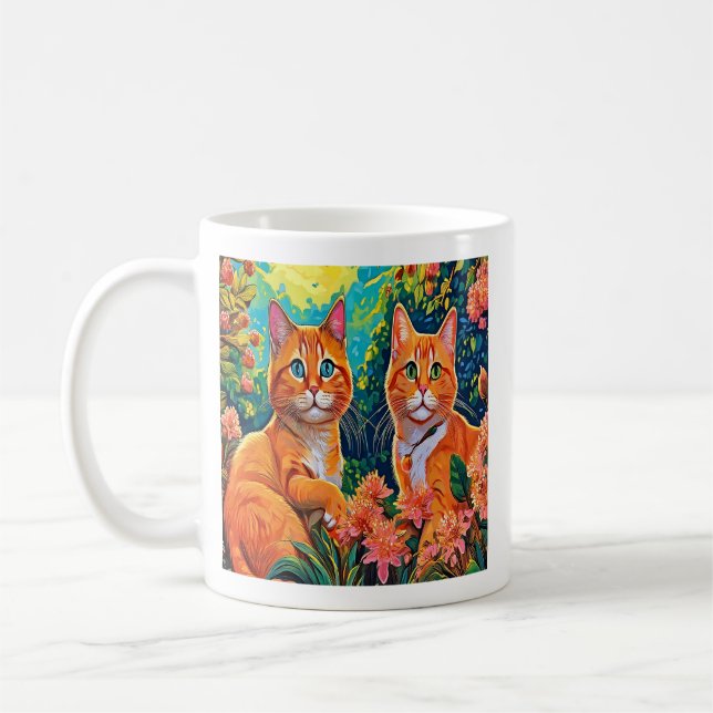 Katzenduo mit Launen Kaffeetasse (Links)