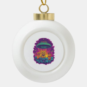Katzenentführungskommando  Lustiger Alien-Kitty-Sc Keramik Kugel-Ornament
