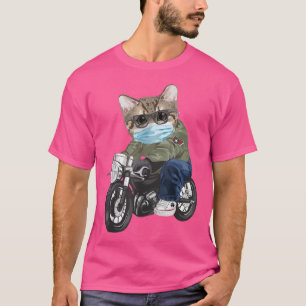 Katzenfahrrad mit Maske T-Shirt