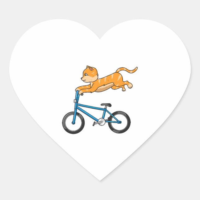 Katzenfahrt A BMX Herz-Aufkleber (Vorderseite)