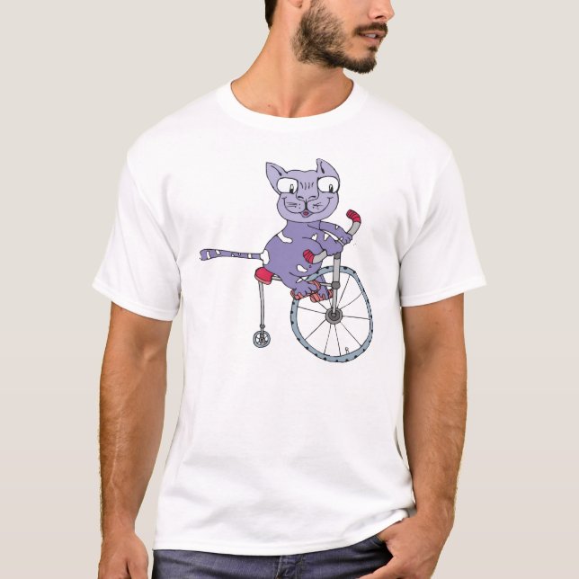 Katzenfahrt ein Fahrrad T-Shirt (Vorderseite)