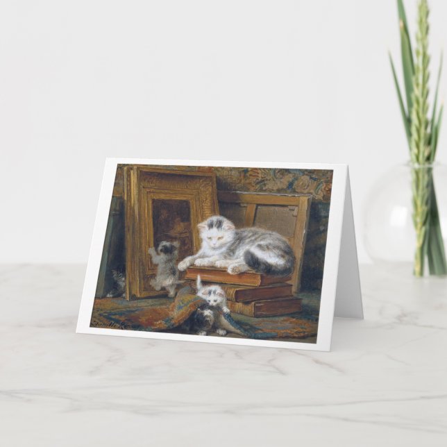 Katzenfamilie, Henriette Ronner-Knip Karte (Vorderseite)