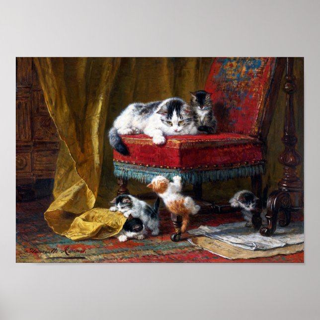 Katzenfamilie, Henriette Ronner-Knip Poster (Vorne)