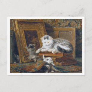 Katzenfamilie, Henriette Ronner-Knip Postkarte