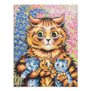 Katzenfamilie Louis Wain Fotodruck