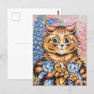 Katzenfamilie Louis Wain Postkarte