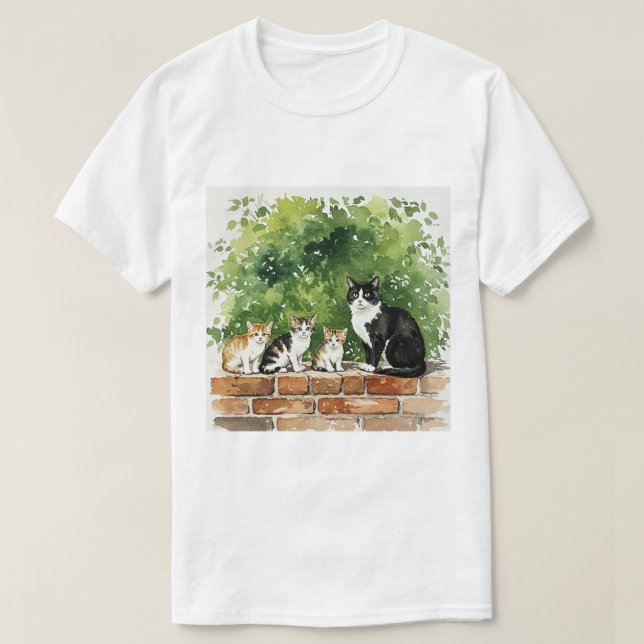 Katzenfamilie T-Shirt (Design vorne)