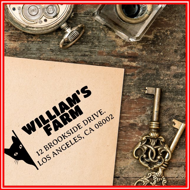 Katzenfarm Business Einzigartige Niedliche Rücksen Permastempel (Von Creator hochgeladen)