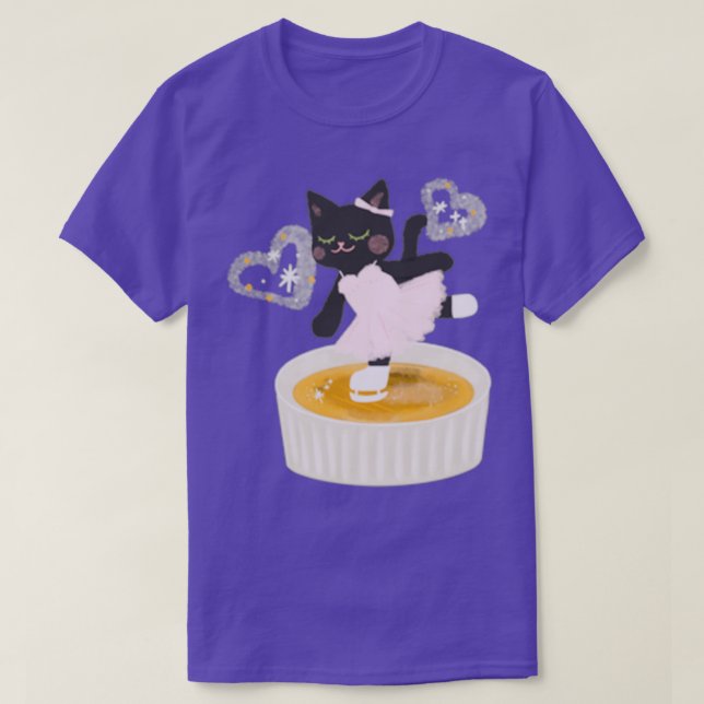 Katzenfigur Skaten auf einer Creme T-Shirt (Design vorne)