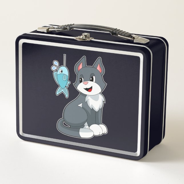 Katzenfisch Metall Brotdose (Vorderseite)