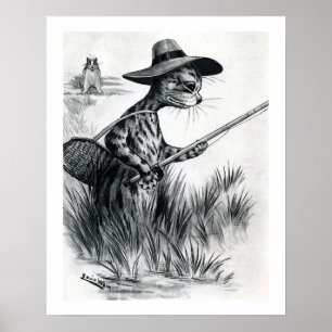 Katzenfischen, Louis Wain Poster