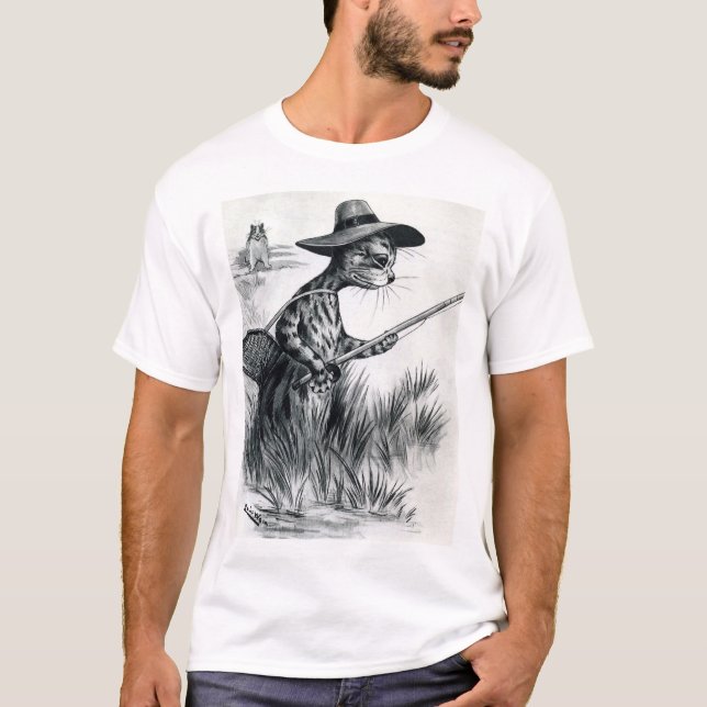 Katzenfischen, Louis Wain T-Shirt (Vorderseite)