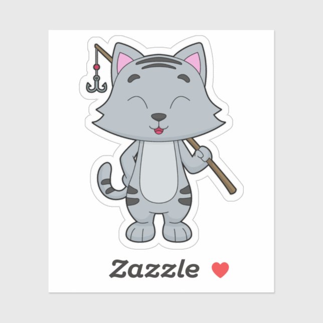 Katzenfischerei Fisher Finish rod Aufkleber (Blatt)