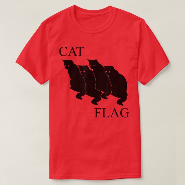 Katzenflagge Funny Black Flag  T-Shirt (Design vorne)