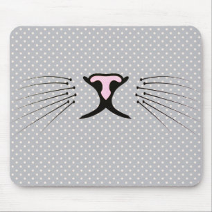 Katzenflüster auf Polka-Punkten Mousepad