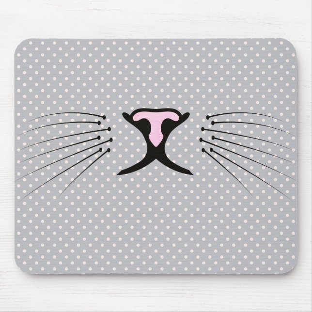 Katzenflüster auf Polka-Punkten Mousepad (Vorne)