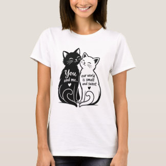 Katzenförmige Liebesgeschichte T-Shirt