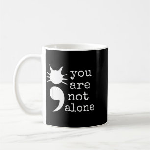 Katzenförmige Semikolon-Geschenk-Präventionsaufklä Kaffeetasse