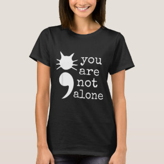Katzenförmige Semikolon-Geschenk-Präventionsaufklä T-Shirt