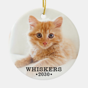 Katzenfoto Keramik Ornament