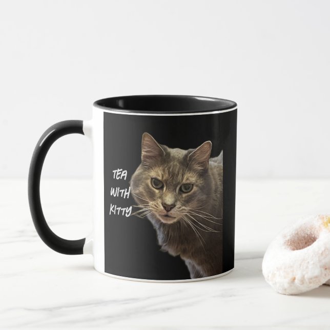 Katzenfoto-Tasse Tasse (Mit Donut)