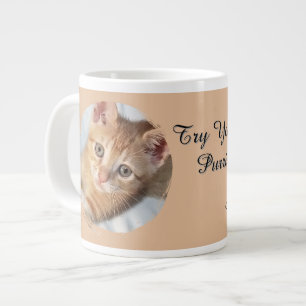 Katzenfoto, Text, austauschbar, Lustig, Katzenlieb Jumbo-Tasse