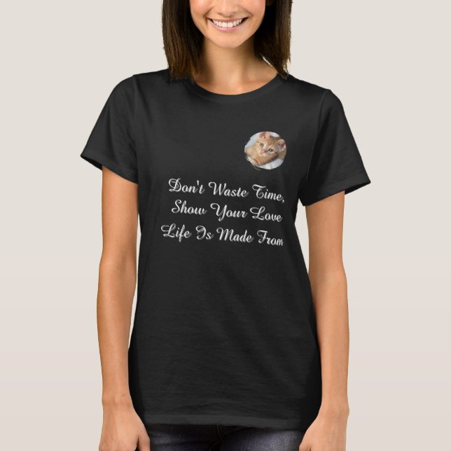  Katzenfoto, Text, austauschbar, T-Shirt (Vorderseite)