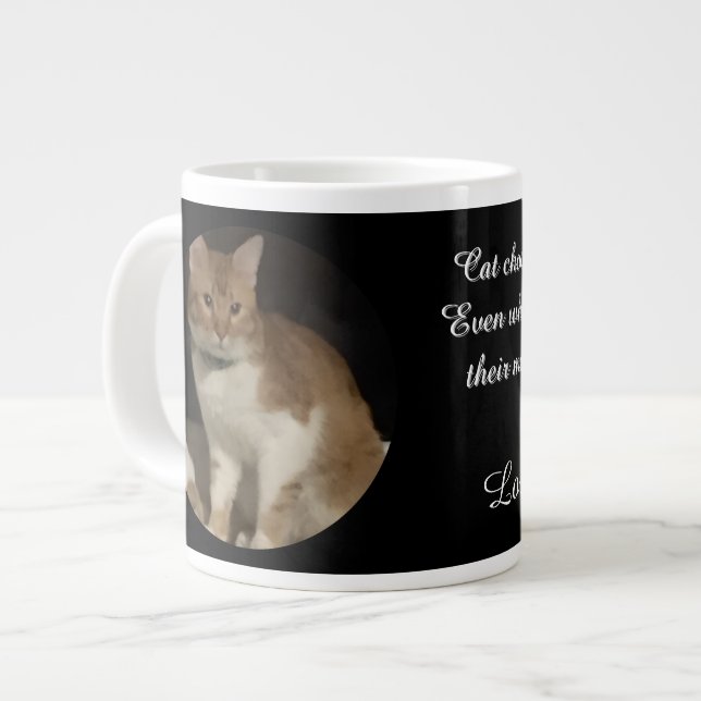 Katzenfoto wählt Sie Name Text   Jumbo-Tasse (Vorderseite Links)