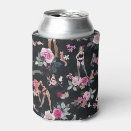 KATZENFRAU FLORAL Sinnliches Schwarz Dosenkühler
