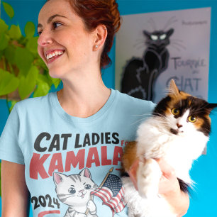 Katzenfrau für Kamala Harris 2024 T-Shirt
