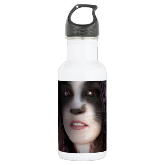 Katzenfrau Kunstwerk Trinkflasche