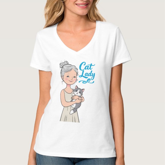 Katzenfrau T-Shirt (Vorderseite)