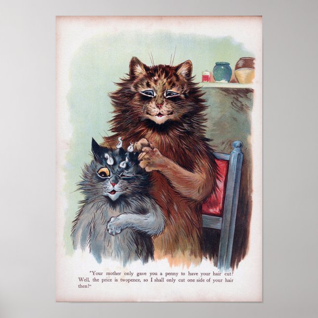 Katzenfrisur, Louis Wain Poster (Vorne)