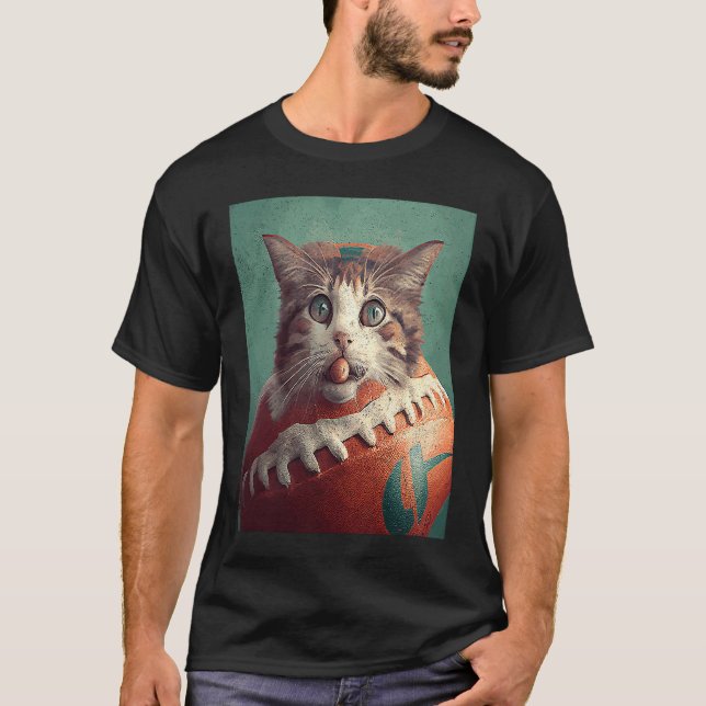 Katzenfußball-Donut T-Shirt (Vorderseite)