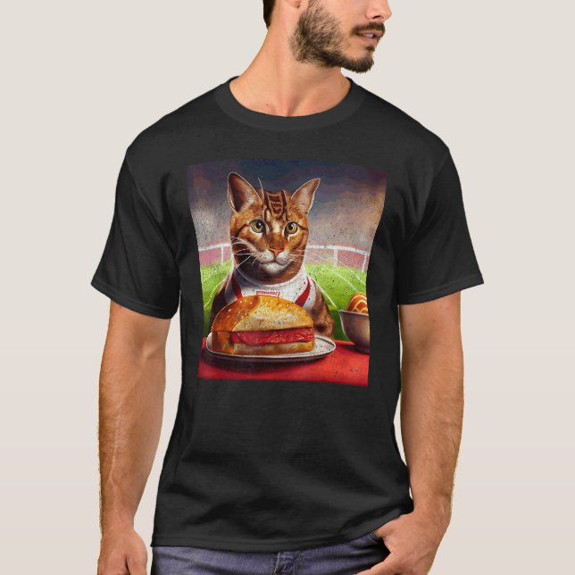 Katzenfußball Steak T-Shirt (Vorderseite)
