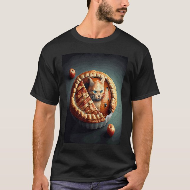 Katzenfußballapfelkuchen T-Shirt (Vorderseite)