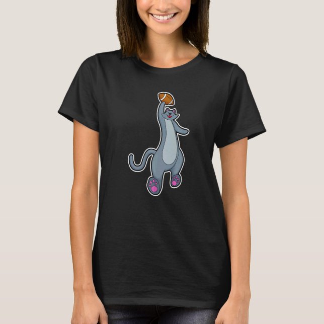 Katzenfußballsport T-Shirt (Vorderseite)