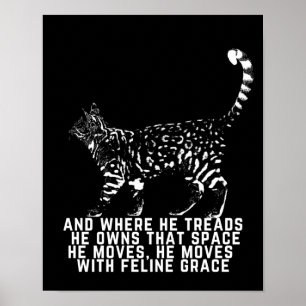 Katzengedicht Kontur mit Feline Grace schwarz Poster