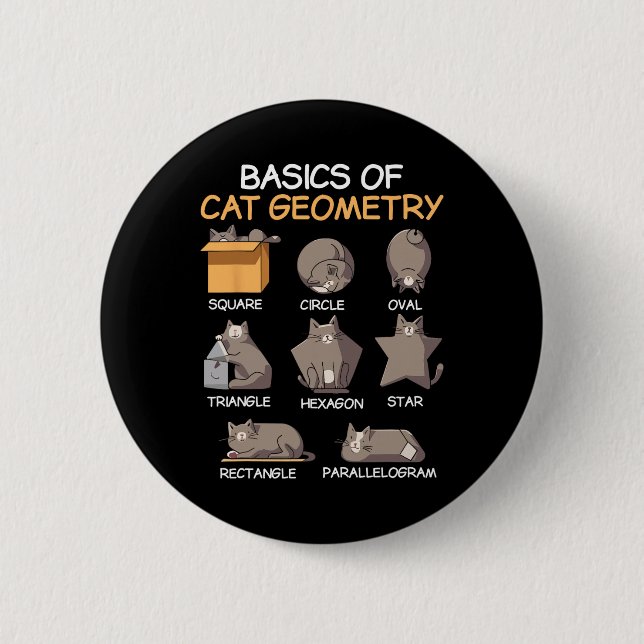 Katzengeometrie Mathe Lustige Katzen Geschenke Für Button (Vorderseite)