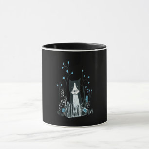Katzengeschenk Die Katze allein Blume Blauer Gesch Tasse