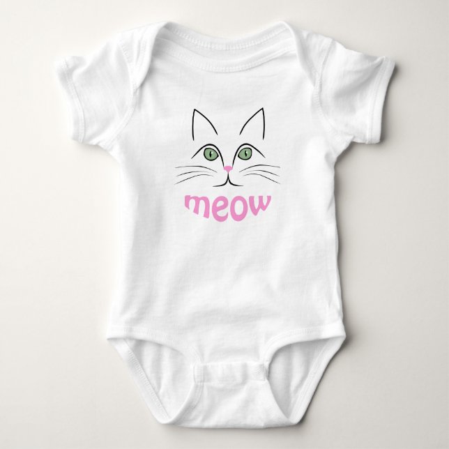 Katzengesicht Baby Strampler (Vorderseite)