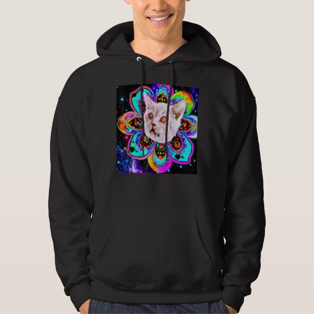 Katzengesicht Blume Goofy Kätzchen Hoodie (Vorderseite)