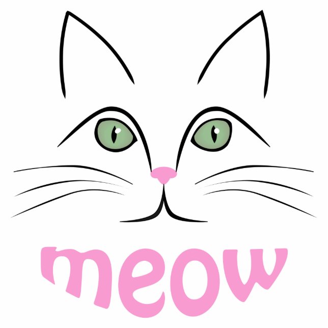 Katzengesicht Freistehende Fotoskulptur (Vorne)