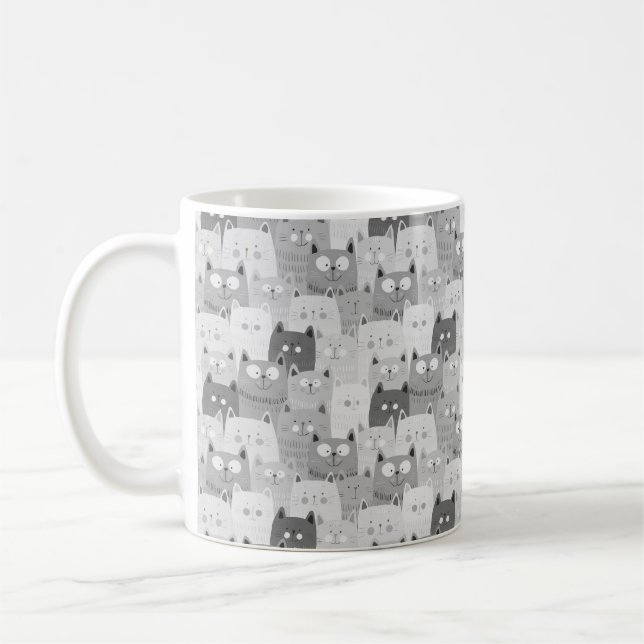 Katzengesicht Gesicht Kätzchen immer lustige Mem W Kaffeetasse (Links)